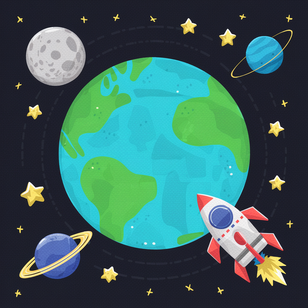 draw a outer space adventure